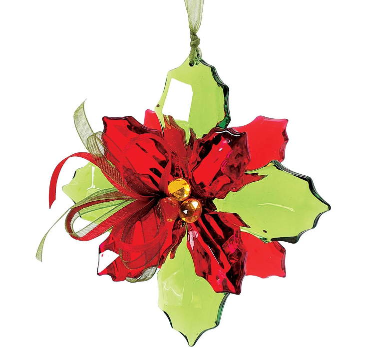 2024 Poinsettia Red and Green - by Enesco  *Click for Video
